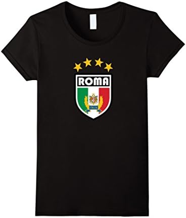 Womens Italy Italian Soccer Flag T-Shirt Roma Retro Tee XL Black