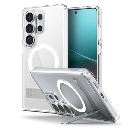Spigen Ultra Hybrid S MagFit for Samsung Galaxy S26 ULTRA case cover [MagSafe compatible] with Kickstand - Clear White