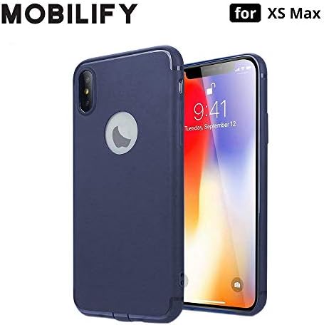 MOBILIFY Anti Dust Plug Shockproof Matte Slim Silicon Back Case Cover for iPhone Xs Max/iPhone 10S Max (2018) (Blue)