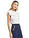 MAKEMECHIC Women's Solid Ruffle Sleeve Summer Tops and Blouses White S