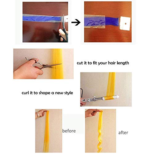 24 Pcs of 20 Inches Multi-colors Party Highlights Colorful Clip in Synthetic Hair Extensions,straight long Hairpiece