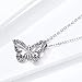BAMOER Butterfly Pendant Necklace Multi Color CZ Butterfly Dainty Necklace for Women Wedding Birthday Gift