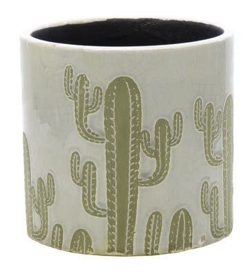 House Plant Pot, Ceramic, Green, 13.5x12.5cm