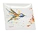 Dean Crouser Hummingbird Watercolor Blue On White 7 x 7 Glossy Stoneware Snack Plate