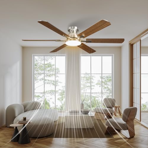 Ventilador de Teto com Controle Remoto, 127/2220V, 132.08cm, 6 Velocidades Função Reversa Luz LED 3 Cores com Memória Motor BLDC Silencioso