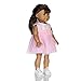 Jili Online Lace Dress Pink Striped Skirt Fit 18 inch American Journey Girl My Life Doll