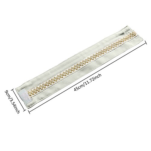 jannyshop 2PCS Modern Minimalist Window Curtain Hook Loop Fastener Lace Cloth Fabric Tie Straps Curtain Hold Backs Tiebacks Straps Beige - Thumbnail 4