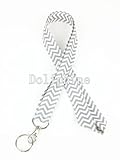 Wave Fabric Neck Chevron LANYARDs Keychain for Key / ID / Cell Phone Holder (Gray)