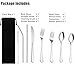MIUVA Portable Utensils, Travel Camping Cutlery Set, 8-Piece Including 2 Fork,2 Spoon,2 Straws,Knife and Cleaning Brush,Stainless Steel Flatware Set with Carrying Bag,Dishwasher Safe