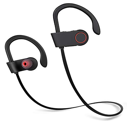 Bluetooth Headphones, Wireless in-Ear Earbuds Sports Headphones, Stereo Sound, Noise Cancelling, Sweatproof Waterproof Gym Running Earphones with Built-in Mic for PC/Cell Phones/TV