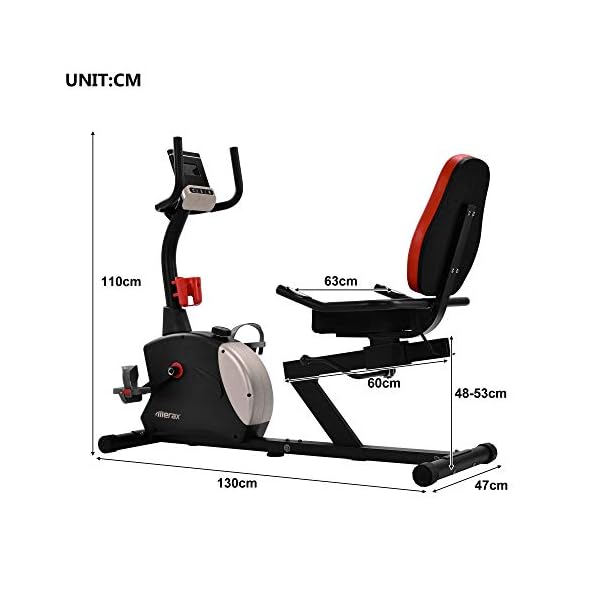 Indoor Recumbent Exercise Bike with Pulse, Stationary Cycling Bike with Bluetooth, 8Level Magnetic Resistance…