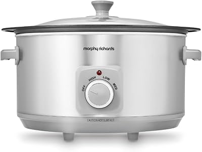 Morphy Richards 6.5L Sear and Stew Slow Cooker Brushed Stainless Steel
