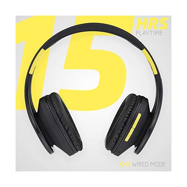 PowerLocus-Bluetooth-Over-Ear-Headphones-Wireless-Stereo-Foldable-Headphones-Wireless-and-Wired-Headsets-with-Built-in-Mic-Micro-SDTF-FM-for-iPhoneSamsungiPadPC-BlackYellow PowerLocus Bluetooth Over-Ear Headphones, Wireless Stereo Foldable Headphones Wireless and Wired Headsets with Built-in…