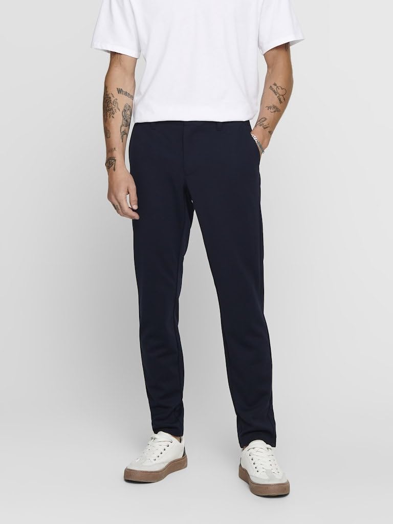 Only & Sons Herren Chino Hose ONSMARK - Slim Fit - Schwarz Grau Blau Grün, Größe:36W / 36L, Farbe:Night Sky 22010209 3