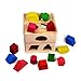 Wooden Shape Sorting Cube Classic Square Shape Sorter Baby First Blocks Shape-Sorting Toy for Early Learning for 3 Year Olds by NimNik