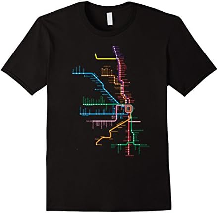 Mens Chicago Trains Map Medium Black