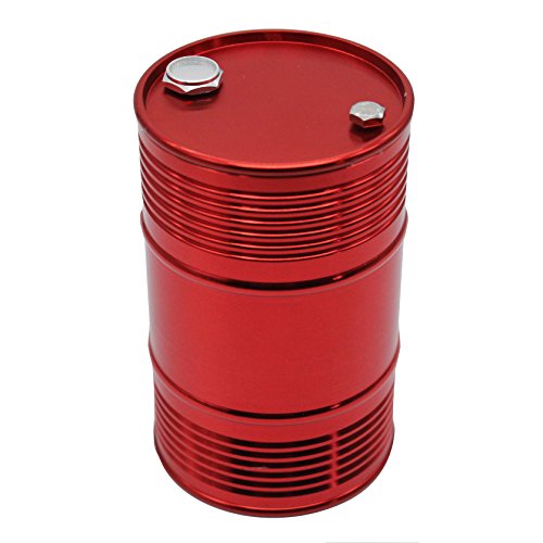 LAFEINA Metal Oil Drum Fuel Tank Container for 1/10 RC4WD D90 SCX10 Rock Crawler RC Car Decor Accessories (Red)