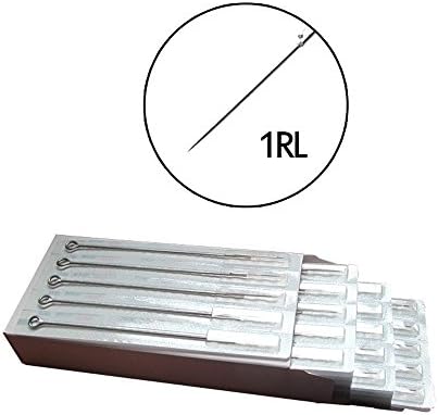FlyItem 50 PCS 1RL Professional Tattoo Needles Supply Round Liner For Tattooing Machine Gun Grip Tip Disposable Tool