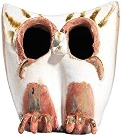 Raku ceramic white owl