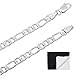 4mm Solid .925 Sterling Silver Flat Figaro Chain Necklace, 22 inches