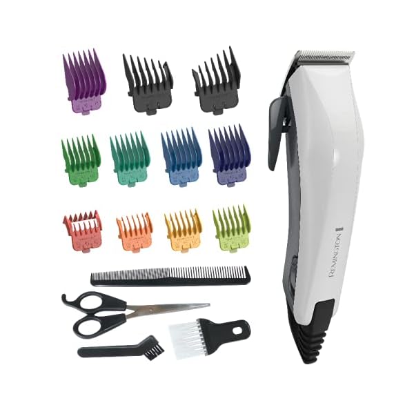 Remington-HC5035-Corded-Colour-Cut-Hair-Clipper Remington HC5035 Corded Colour Cut Hair Clipper, White and Grey