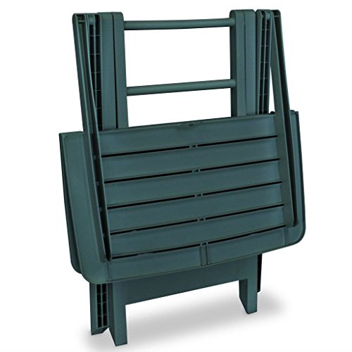 vidaXL Bistroset 3-TLG. Klappbar Balkonset Balkonmöbel Gartenmöbel Gartenset Gartengarnitur Sitzgruppe Tisch 2 Stühle Kunststoff Grün – Bild 8