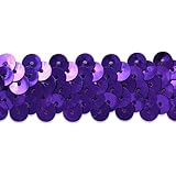 Expo International 2-Row 7/8-Inch Metallic Stretch Sequin Trim, 20-Yard, Purple