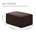 Hokway Stretch Ottoman Cover Large Square Footstool Slipcover Jacquard Stool Slipcovers Furniture Protector with Elastic Bottom in Living Room(Chocolate),Oversize