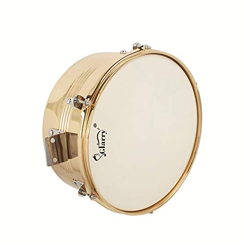 Kuyal Latin Percussion 13" & 14" Timbales Drum Set with Stand and Cowbell, Golden
