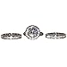 Unique Round-Shape 5 Ct. Cubic Zirconia Cz Bridal Wedding 3 Pc. Ring Set with Eternity Bands (Center Stone is 3.5 Cts.)
