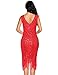 Plus Size 1920s Vintage Fringed Gatsby Sequin Beaded Tassels Hem Flapper Dress for Women (Red, Large)