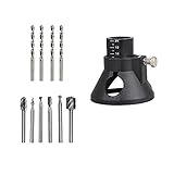 Highmoor Dremel Router Attachment Kit Rotary Multi Tool Cutting Guide HSS Router Drill Bit Set Locator Positioner for Dremel with Carbide Burr HSS Router File Bits