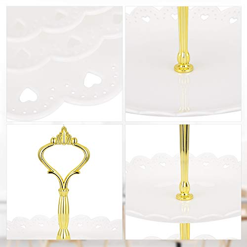 image for NWK 3-Tier Cupcake Stand Plastic Dessert Tower Serving Tray for Weddin