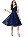 Noctflos Woman’s V Neck Floral Lace Cocktail Dress for Party Wedding Guest, Sleeveless