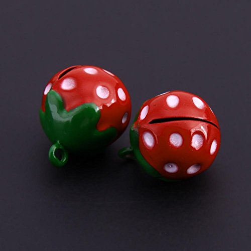 Jocestyle Pet Costume Accessories Dog Cat Small Bells Strawberry Crafts Necklace Pendant (Including 5pcs/set)