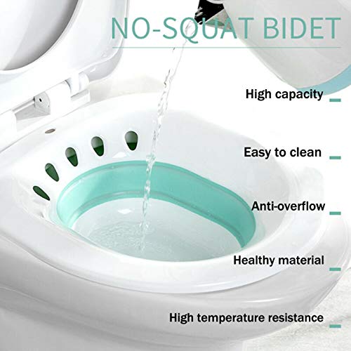 Sitz Bath Toilet Seat with Flusher Folding Bathroom Bathtub Soaking