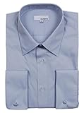 Mens Modena Solid Light Blue French Cuff Dress Shirt