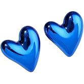 Multicolor Love Heart Stud Earrings for Women Sparkling Colorful Resin Lightweight Heart Shape Earrings Valentine's Day Date Party Jewelry