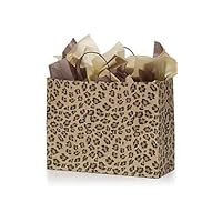 STORE001 Large Brown Leopard Paper Shopping Bags - Case of 25