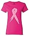 Shop4Ever Pink Ribbon Women's T-Shirt Breast Cancer Awareness Shirts Large Heliconia Pink 0