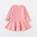 Infant Toddler Baby Girls Dress Cozy Ruffles Long Sleeves Cotton (9-12m(80), Pink)