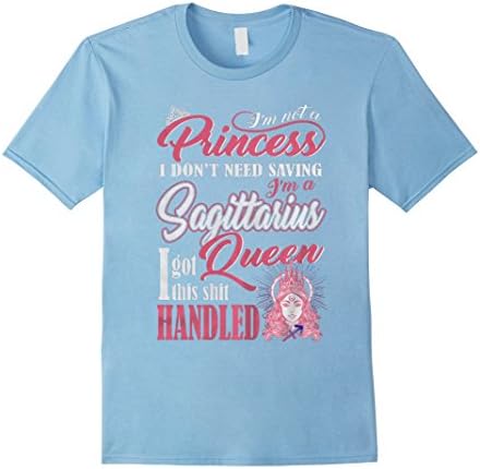 Mens I'm A Sagittarius Queen I Got This Shirt Handled T-Shirt XL Baby Blue