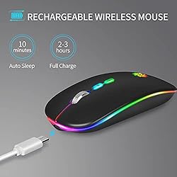 LED Wireless Mouse Rechargeable Slim Silent Mouse