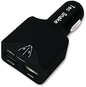 TecSnake 3-port QC3.0 Type-C 45W High Charging Speed Car Charger for Iphone/Galaxy S7/Ipad/Galaxy Note/New Macbook Pro and More