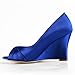 ElegantPark EP2009 Women Wedges Heel Peep Toe Pumps Satin Wedding Evening Dress Shoes