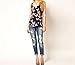 Lookatool Women's Butterfly Print Sleeveless Chiffon Tank Top Shirts Crew Vest (XXXL)