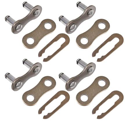 Fgnuay Single Speed Bicycle Chain, 4 Pairs, High Carbon Steel, 1/8 inch, Silver