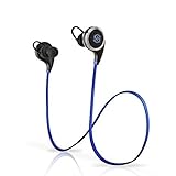 Bluetooth Earbud Headphones, SmartOmni ® Smart i8 In-Ear V4.1 Bluetooth Sports Headphones with Mic, APT-X Stereo CVC 6.0 Noise-Cancelling Headset for Apple and Android Devices-Blue & Black