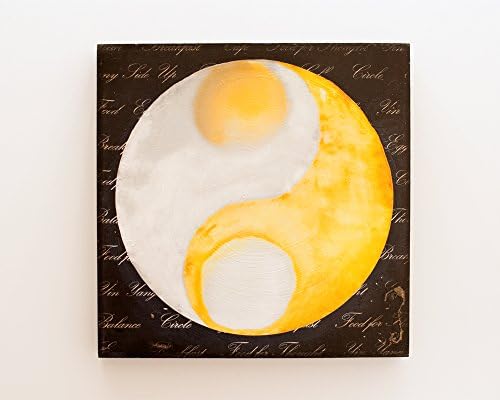 Yin Yang: Breakfast Nook Fried Egg Photo Transfer Art on Wood 10x10