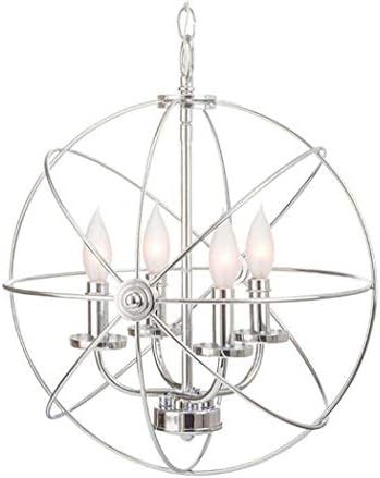 Retro Pendant Lamp,Modern Sphere Wrought Iron Metal Globe Cage Chandelier Fixture Pendant Light Ceiling Lamp Use E14 Blubs,Bronze,38Cm [Energy Class A]